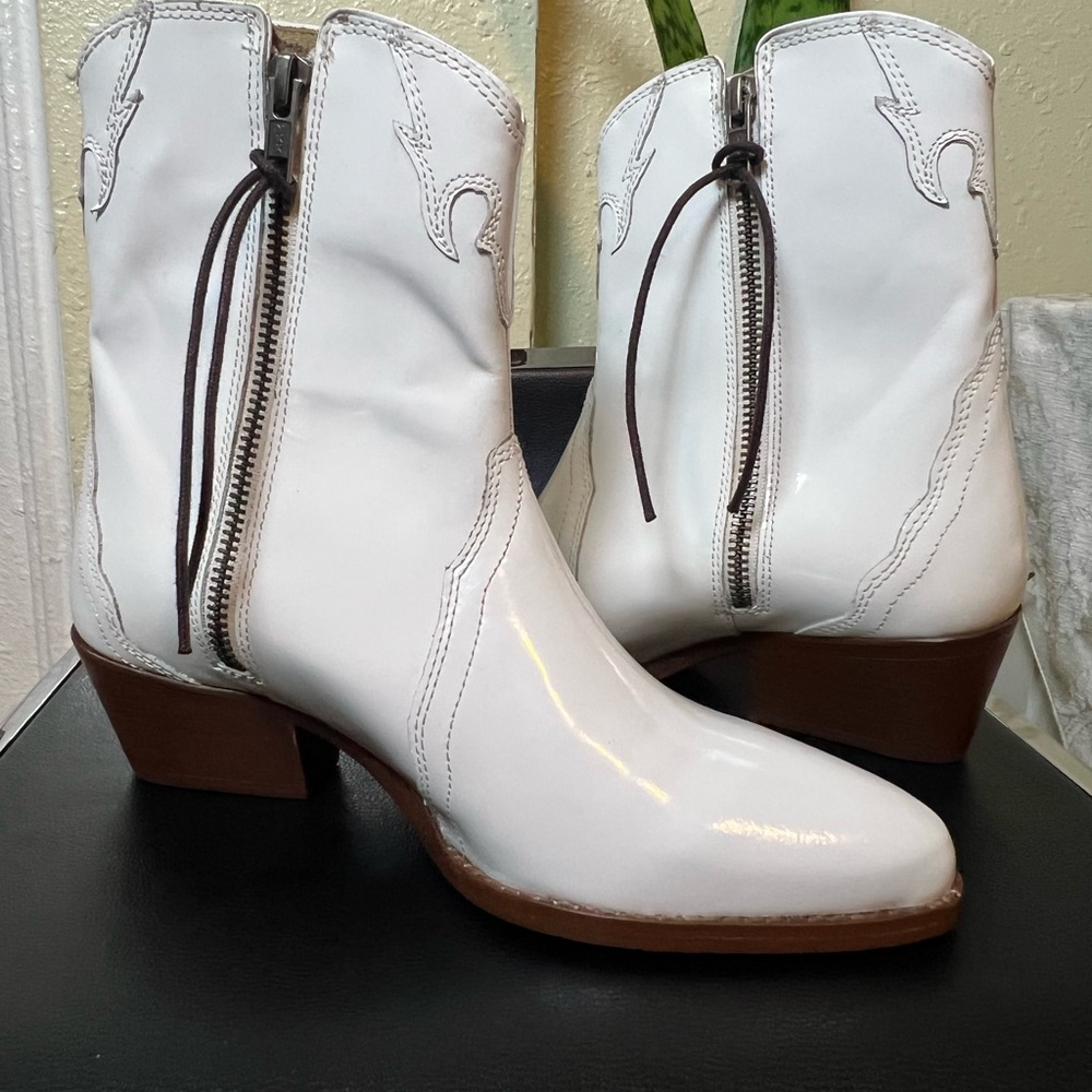 Free People New Frontier Western Boots Woman’s size 6.5 USA WHITE - Picture 8 of 13